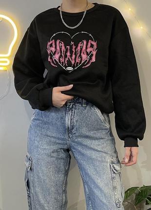Світшот з принтом shein 🖤🩷- оверсайз
