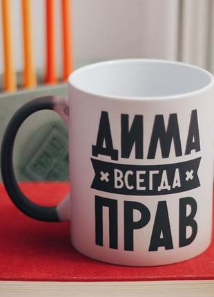 Чашка хамелеон дима всегда прав