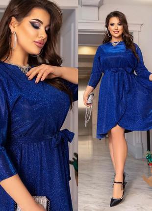 Сукня жіноча коротка міні на запах люрексова нарядна святкова новорічна на новий рік...