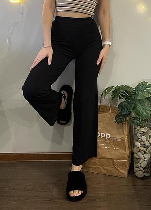 Штанишки в рубчик палаццо shein 🖤 - хс-м