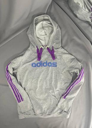 Женская теплая кофта худи толстовка cвитшот adidas1 фото