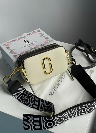 Сумка кроссбоді marc jacobs the snapshot cloud white/multi premium