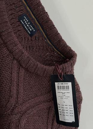 Jack jones premium wool knit свитер шерсть премиум новый оригинал плотный теплый красивый стильный крупный дорогой7 фото