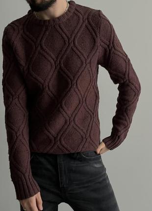 Jack jones premium wool knit светр вовна преміум новий оригінал щільний теплий гарний стильний грубий дорогий цікавий