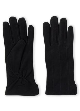 Черные замшевые перчатки, gloves internat, 17.5-18смl