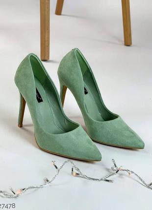 Женские зеленые туфли6 фото