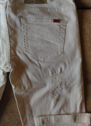 Рваные, белые джинсы object, р.10-12, лето/весна6 фото