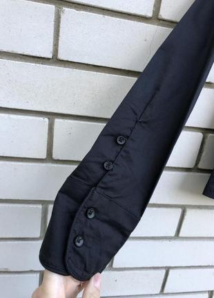 Чёрная,классическая блузка,рубашка,офисная,хлопок, stradivarius4 фото