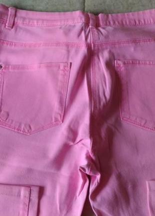 Джинси h&m, скінні, вузькі, стрейч-котон, яскравий малиново-рожевий колір розмір 33-344 фото