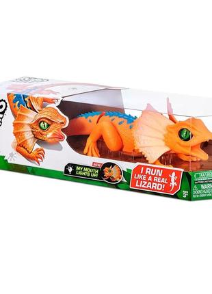 Інтерактивна іграшка pets & robo alive - помаранчова плащоносна ящірка (7149-2)