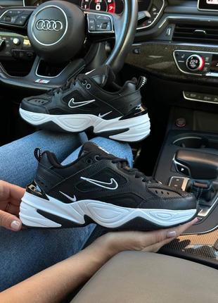 Жіночі кросівки shipping nike m2k tekno black white | найк | весна, літо, осінь | шкіра | взуття