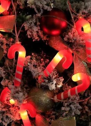 Рождественские сказочные гирлянды, светодиодные фонари в виде леденцов, елочные украшения4 фото