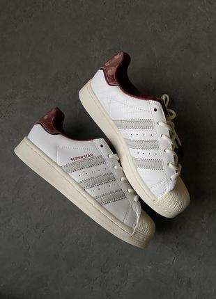 Adidas superstar white red, кроссовки женские адедас, кроссовки адедас жэнские демисезонное4 фото