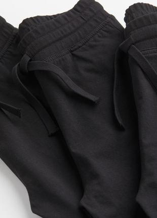 Черные тонкие хлопковые штаны джогеры4 фото