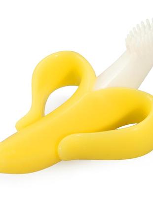Прорезыватель-щётка, силиконовый грызунок банан (zip пакет)1 фото