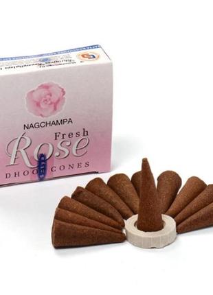 Satya fresh rose cone (конусы) 20 грамм , ароматические палочки, натуральные палочки, благовония