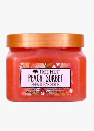 Скраб для тела tree hut peach sorbet sugar scrub 510g