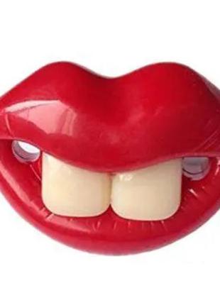 Ортодонтическая силиконовая соска-пустышка с зубками улыбка3 фото