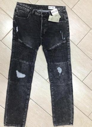 Джинси чоловічі в стилі biker від primark німеччина р. 32/32 стрейч.