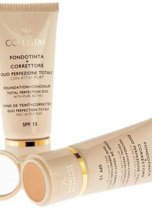 Тональный крем с консилером collistar foundation concealer total perfection duo spf 15