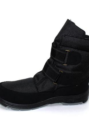 Чоловічі зимові чорні черевики дуті,дутики на липучках,з хутром на зиму,чоловіче взуття зима7 фото