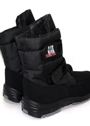Мужские зимние черные ботинки дути,дутики на липучках, с мехом на зиму, лодыжная обувь зима3 фото