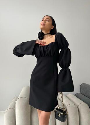 Платье - мини женское, короткое, нарядное, коктейльное, вечернее, на корпоратив, черное1 фото