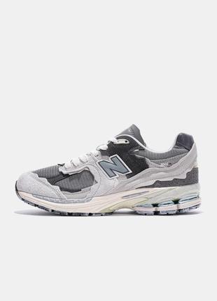 Кроссовки мужские new balance 2002r protection silver   , замш