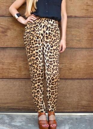 Брючки леопардовий принт zara розмір м