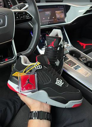 ❄️ зимние мужские кроссовки nike air jordan 4 retro bred fur❄️