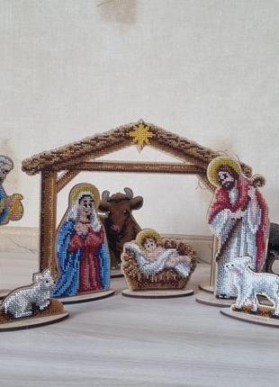 Рождественский вертеп ручная работа резьбово hand made