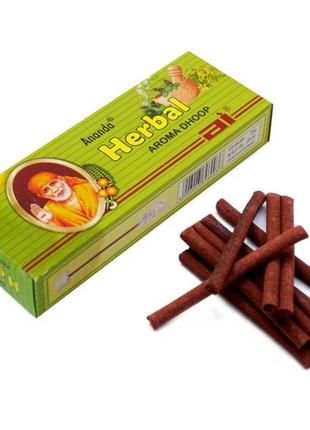 Anand's herbal aroma dhoop (безновні) трав'яні, ароматичні палички, натуральні палички, пахощі