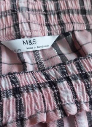 Рождественские пижамные шорты в клетку хлопок m&amp;s 4