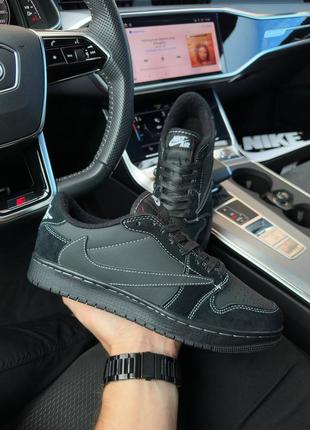 Мужские кроссовки nike air jordan 1 low ts og travis scott black phantom
