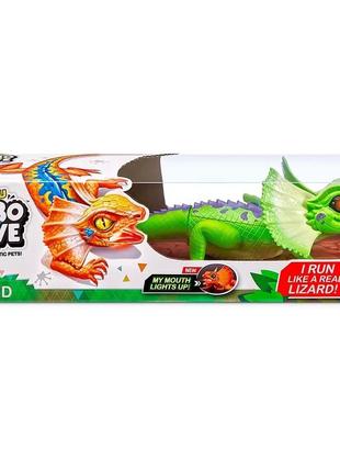 Інтерактивна іграшка pets & robo alive - зелена плащоносна ящірка (7149-1)