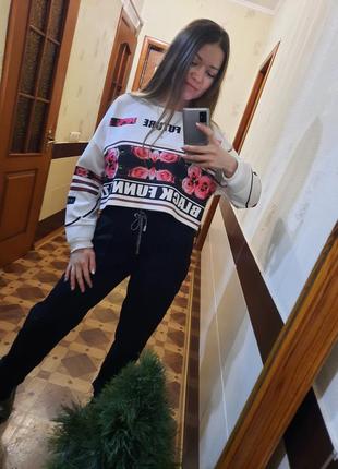 Кофточка свитшот оверсайз укороченный