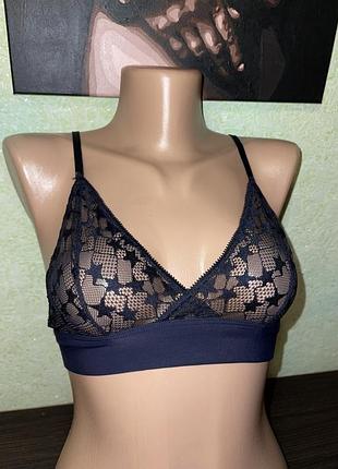 Лиф прозрачный бра сетка топик кружево синий бралет бюстгальтер браллет топ