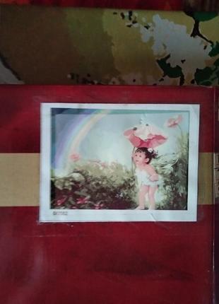 Картина по номерам 50х40 новая в коробке радуга, радуга, ангел, подарок1 фото