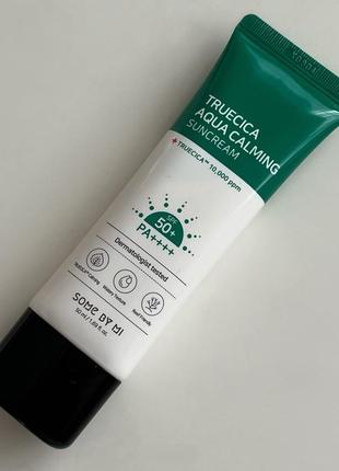 Some by mi  заспокійливий сонцезахисний крем truecica aqua calming suncream spf50+/pa++++ - 50ml