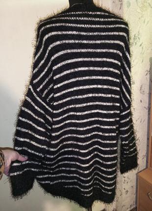 Стильный свитер-травка,с удлинённой спинкой и пайетками,большого размера-оверсайз,uldahl9 фото