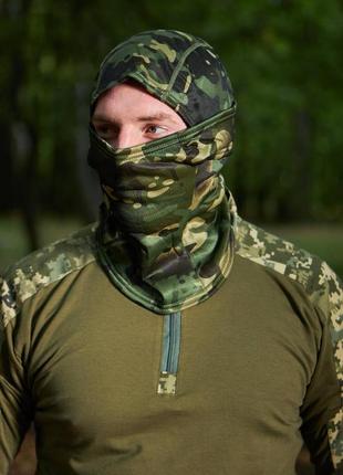 Зимняя флисовая балаклава tactical зеленый multicam🔱4 фото