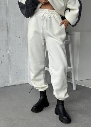 Очень теплый качественный стильный трендовый женский костюм кофта и брюки мех+флис 😍4 фото