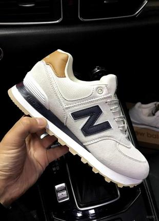 New balance 574 beige & black9 фото