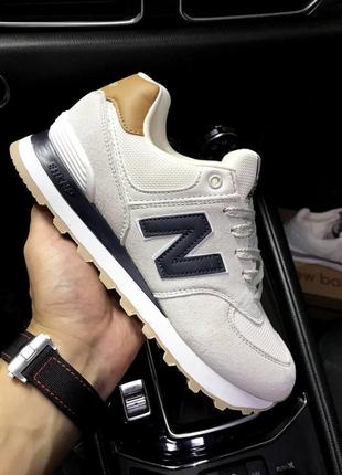 New balance 574 beige & black7 фото