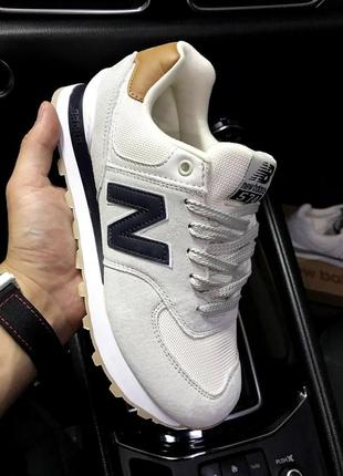 New balance 574 beige & black8 фото