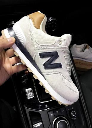 New balance 574 beige &amp; black3 фото