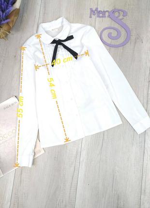 Блузка для девочки gee jay girls белая с длинным рукавом размер 152 (10-12 лет)7 фото