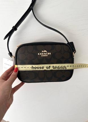 Жіноча брендова шкіряна сумка coach mini jamie camera bag оригінал сумочка кроссбоді коач коуч шкіра канва на подарунок дружині подарунок дівчині6 фото