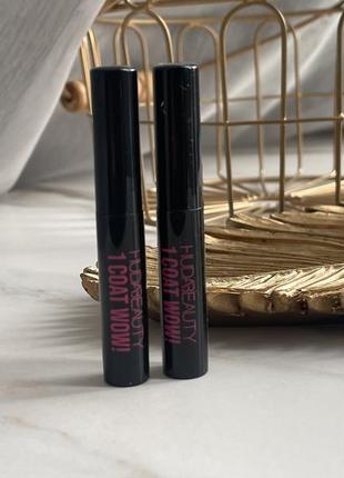 Екстра прдовжуюча туш для вій huda beauty - 1 coat wow! extra volumizing and lifting mascara