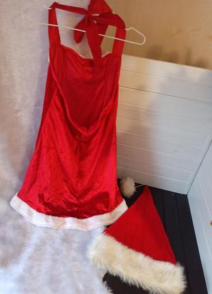 Эротическое маскарадное новогоднее платье размер м помощница санты снегурочка2 фото